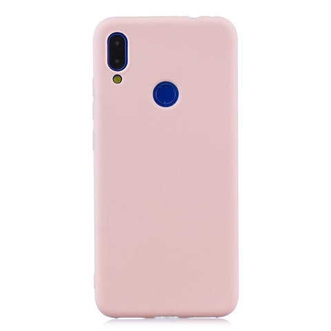 For Redmi 7 Lovely Candy Color Matte TPU Anti-scratch Non-slip Protective Cover Back Case Light pink