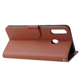 For Samsung A10S A20S Cellphone Cover Mobile Phone Shell Buckle Closure Cards Slots PU Leather Smart Shell with Wallet Overall Protection brown