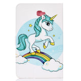 For Samsung T580 PU Laptop Protective Case with Front Snap Color Painted Smart Stay Cover  single horned horse