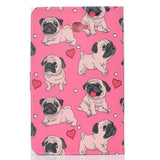 For Samsung T580 PU Laptop Protective Case with Front Snap Color Painted Smart Stay Cover  Caring dog