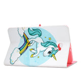 For Samsung T580 PU Laptop Protective Case with Front Snap Color Painted Smart Stay Cover  single horned horse