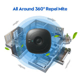 Ultrasonic Pest Repeller Dust Mite Controller Killer for Home Room Bed black