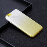 For iphone 6/6S/6 plus/6S plus/7/8/SE 2020 Phone Case Gradient Color Glitter Powder Phone Cover with Airbag Bracket yellow