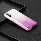 For Samsung A10/A50/A30S/A70/A20S Phone Case Gradient Color Glitter Powder Phone Cover with Airbag Bracket purple