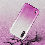 For Samsung A10/A50/A30S/A70/A20S Phone Case Gradient Color Glitter Powder Phone Cover with Airbag Bracket purple