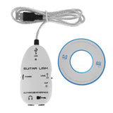 Guitar to USB Sound Player Sound Card Effector Interface Link Audio Cable Music Recording Adapter black