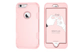 For iPhone 6 plus/6S plus PC+ Silicone 2 in 1 Hit Color Tri-proof Shockproof Dustproof Anti-fall Protective Cover Back Case Rose gold