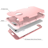 For iPhone 6 plus/6S plus PC+ Silicone 2 in 1 Hit Color Tri-proof Shockproof Dustproof Anti-fall Protective Cover Back Case Rose gold