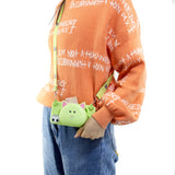 For HUAWEI Y5 2018/Y5 2019 Cellphone Case Mobile Phone Shell Shockproof TPU Cover with Cartoon Cat Pig Panda Coin Purse Lovely Shoulder Starp  Green