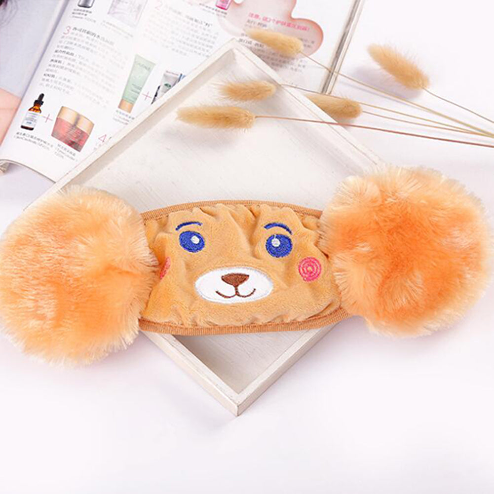 Kid 2-in-1 Warm Mask Earmuffs Cartoon Bear Winter Thicken Plush Riding Outdoor Wear Yellow
