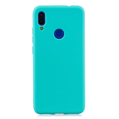 For Redmi 7 Lovely Candy Color Matte TPU Anti-scratch Non-slip Protective Cover Back Case Light blue