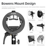 S2 S-Type Speedlite Bracket  Plastic Portable for Godox V1?V860II?AD200?S black