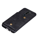 For OPPO A9 2020/Realme XT/Reno 2 Mobile Phone Shell Classic Textured Pattern Buckle Closure Design Anti-fall Smartphone Case  black