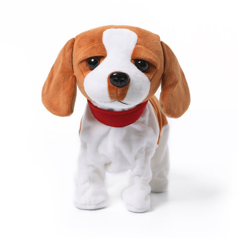 Kids Electric Walking Dog Cute Plush Puppy with Music Barking Function Recognition Educational Toy peking dog