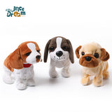 Kids Electric Walking Dog Cute Plush Puppy with Music Barking Function Recognition Educational Toy Wrinkle dog