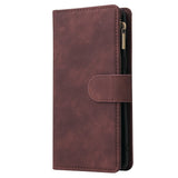 For One plus 8 Zipper Purse Leather Mobile Phone Cover with Cards Slot Phone Bracket 1 black