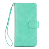 For HUAWEI P10 Lite Leather Protective Phone Case with 9 Card Position Buckle Bracket Lanyard red