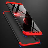 For Samsung A7 2018 3 in 1 360 Degree Non-slip Shockproof Full Protective Case Red black red_Samsung A7 2018