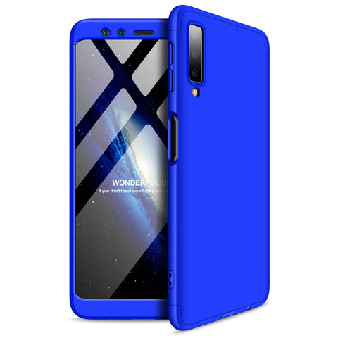For Samsung A7 2018 3 in 1 360 Degree Non-slip Shockproof Full Protective Case blue_Samsung A7 2018