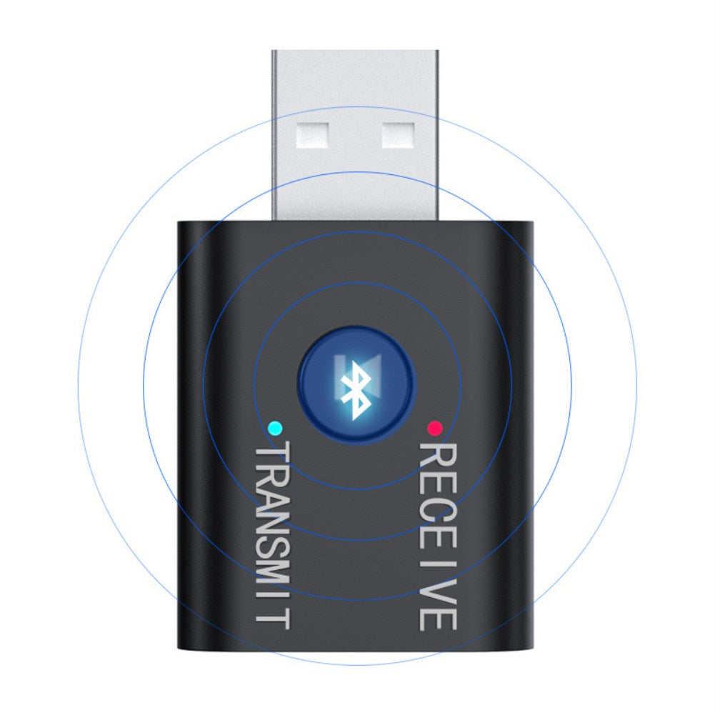 USB Bluetooth 5.0 Two in One Receiver Transmitter Audio Adapter black
