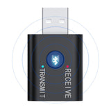 USB Bluetooth 5.0 Two in One Receiver Transmitter Audio Adapter black