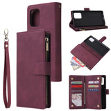 For Samsung S10 Lite 2020 Mobile Phone Case Wallet Design Zipper Closure Overall Protection Cellphone Cover  5 wine red