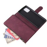 For Samsung S10 Lite 2020 Mobile Phone Case Wallet Design Zipper Closure Overall Protection Cellphone Cover  5 wine red