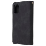 For Samsung A41 Mobile Phone Case Wallet Design Zipper Closure Overall Protection Cellphone Cover  1 black