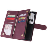 For Samsung S10 Lite 2020 Mobile Phone Case Wallet Design Zipper Closure Overall Protection Cellphone Cover  5 wine red