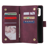 For Samsung S10 Lite 2020 Mobile Phone Case Wallet Design Zipper Closure Overall Protection Cellphone Cover  5 wine red