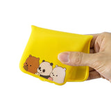 For Samsung A10 Cartoon Lovely Coloured Painted Soft TPU Back Cover Non-slip Shockproof Full Protective Case with Lanyard yellow