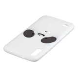 For Samsung A10 Cartoon Lovely Coloured Painted Soft TPU Back Cover Non-slip Shockproof Full Protective Case with Lanyard white