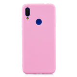 For Redmi 7 Lovely Candy Color Matte TPU Anti-scratch Non-slip Protective Cover Back Case dark pink