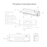 UV Light Toothbrush Sterilizer Wall-mounted Ultraviolet Toothbrush Holder Home Bathroom Set white