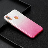 For Samsung A10/A50/A30S/A70/A20S Phone Case Gradient Color Glitter Powder Phone Cover with Airbag Bracket Pink