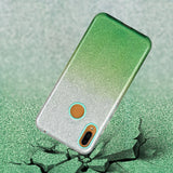 For Samsung A10/A50/A30S/A70/A20S Phone Case Gradient Color Glitter Powder Phone Cover with Airbag Bracket green