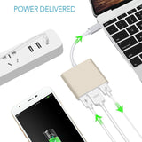 USB Type C Hub HDMI 4K Adapter USB-C to Converter with 3.0 USB and 3.1 Charging Port for Retina MacBook Gold