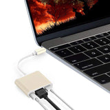 USB Type C Hub HDMI 4K Adapter USB-C to Converter with 3.0 USB and 3.1 Charging Port for Retina MacBook Gold