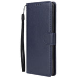 For Samsung A51 Phone Case PU Leather Shell All-round Protection Precise Cutout Wallet Design Cellphone Cover  Blue