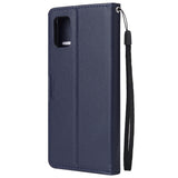 For Samsung A51 Phone Case PU Leather Shell All-round Protection Precise Cutout Wallet Design Cellphone Cover  Blue