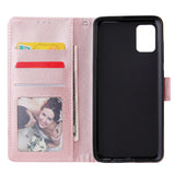 For Samsung A71 Phone Case PU Leather Shell All-round Protection Precise Cutout Wallet Design Cellphone Cover  Rose gold