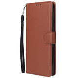 For Samsung A51 Phone Case PU Leather Shell All-round Protection Precise Cutout Wallet Design Cellphone Cover  Wine red