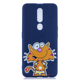 For OPPO F11 PRO Cartoon Lovely Coloured Painted Soft TPU Back Cover Non-slip Shockproof Full Protective Case with Lanyard sapphire
