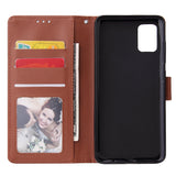 For Samsung A71 Phone Case PU Leather Shell All-round Protection Precise Cutout Wallet Design Cellphone Cover  Rose gold