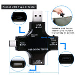 Digital Voltmete Type-C/USB Tester Measuring Voltage Current Smart Amperemeter Ammeter Detector Overcurrent Protection Safety Charger Indicator black