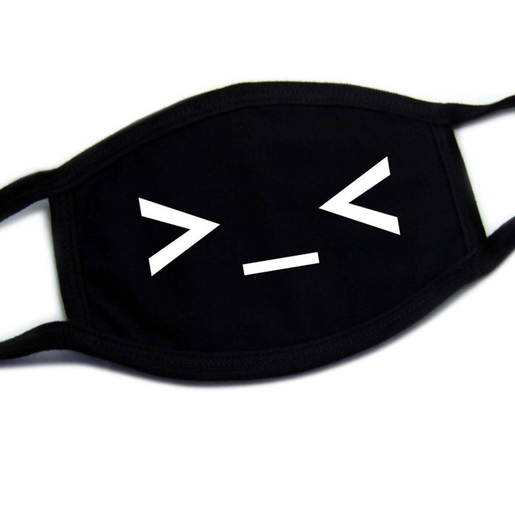 Men Women Riding Cotton Mask Dust-proof Fashion Black Facial Expression Teeth Warm Mask KZ-7002