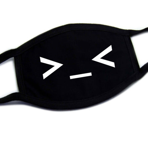 Men Women Riding Cotton Mask Dust-proof Fashion Black Facial Expression Teeth Warm Mask KZ-7002