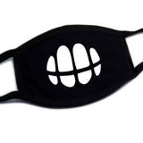 Men Women Riding Cotton Mask Dust-proof Fashion Black Facial Expression Teeth Warm Mask KZ-3016