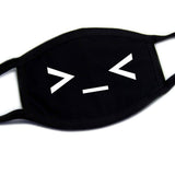 Men Women Riding Cotton Mask Dust-proof Fashion Black Facial Expression Teeth Warm Mask KZ-7002