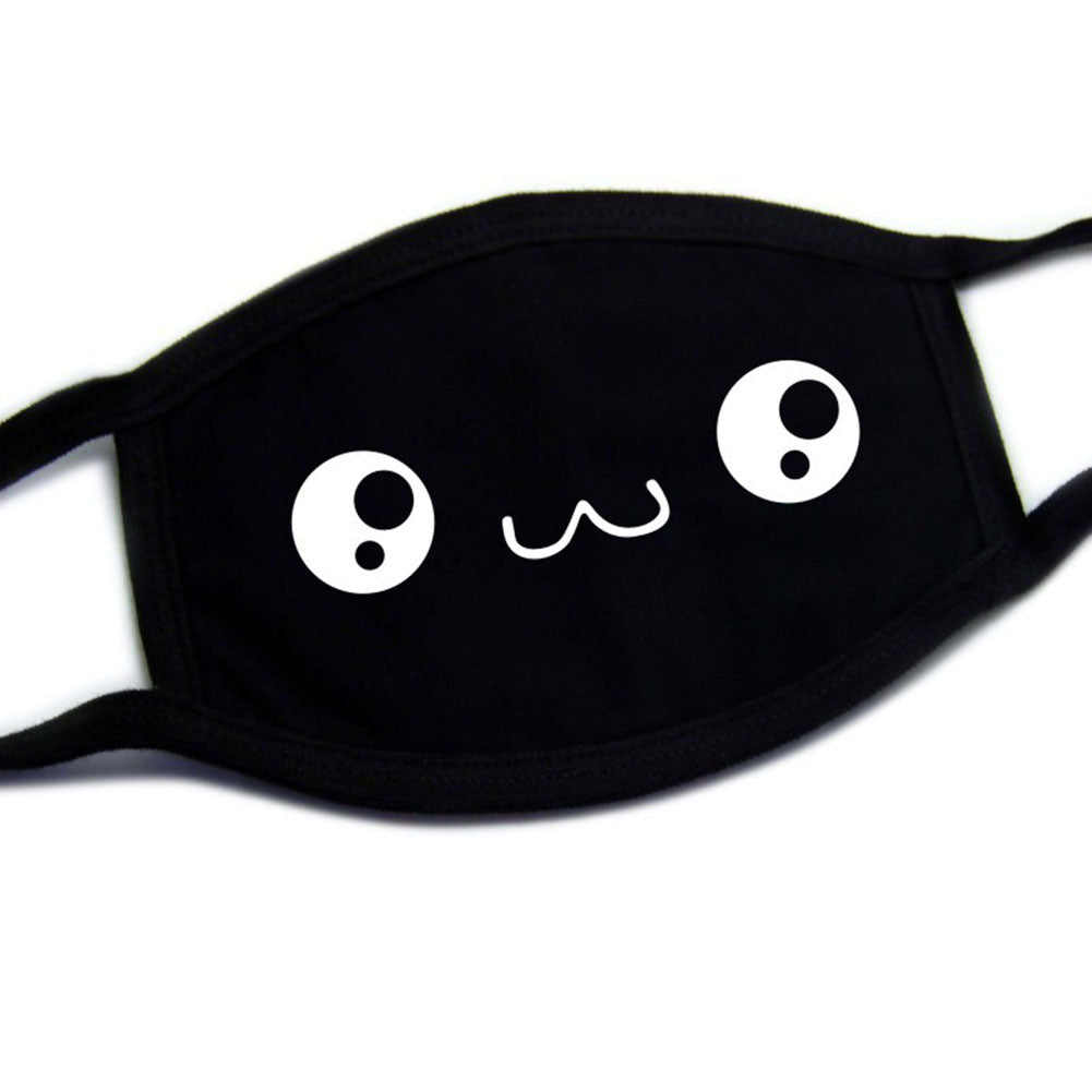 Men Women Riding Cotton Mask Dust-proof Fashion Black Facial Expression Teeth Warm Mask KZ-7001